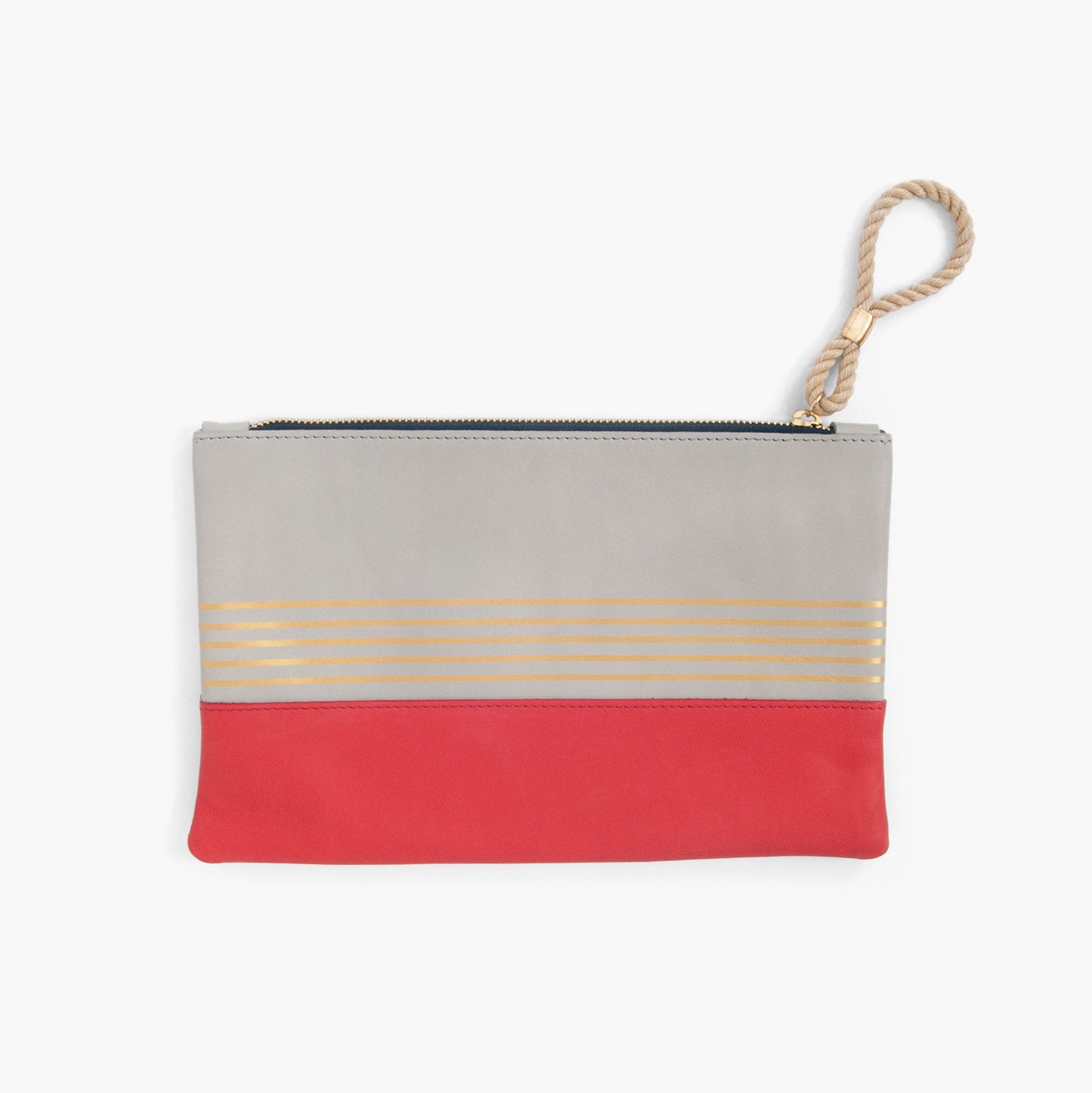 Buoy block clutch in Gull Gray + Coral Red